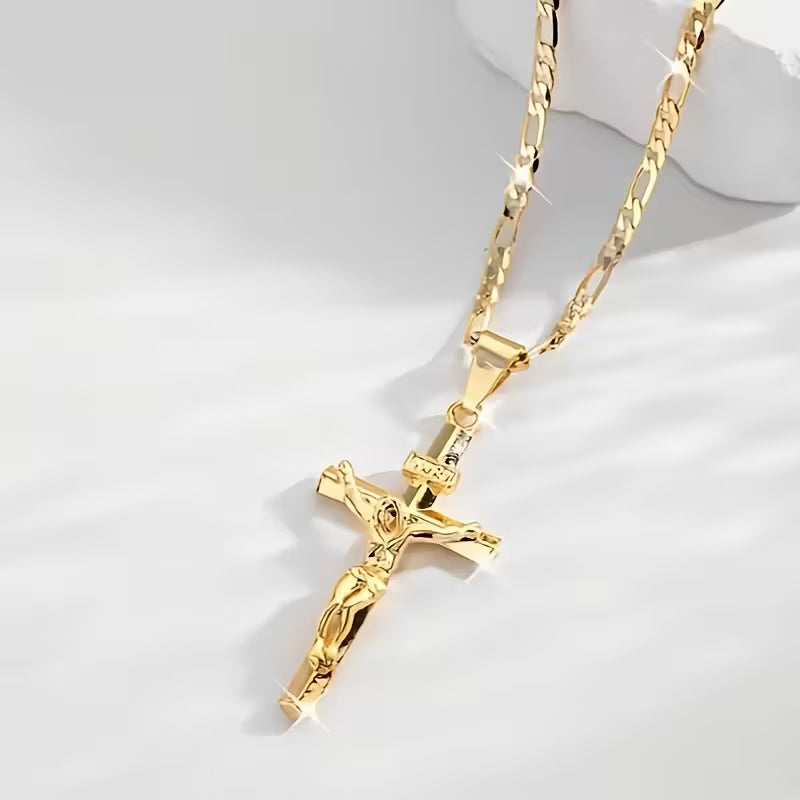 GOLD PLATED JESUS CROSS PENDANT