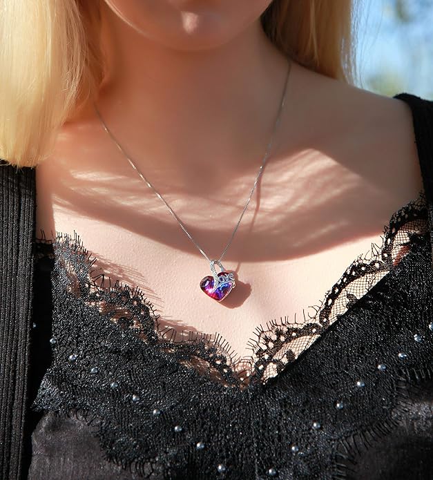 "Blue Love" Rhinestone Crystal Necklace