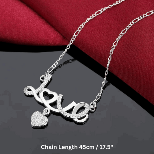 "Heartfelt Love" Sterling Silver Necklace