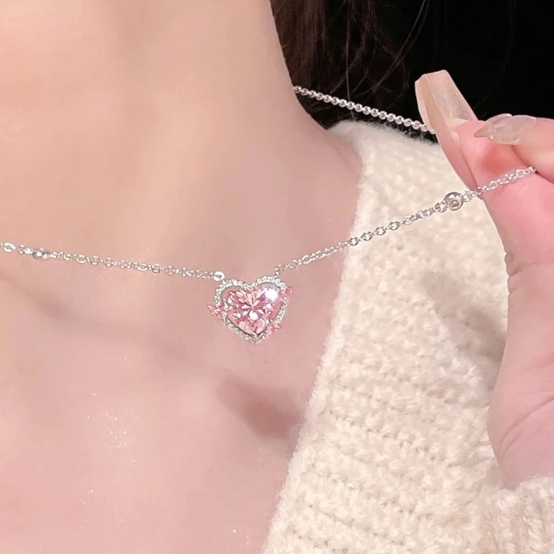 "Pink Love" Sterling Silver Necklace