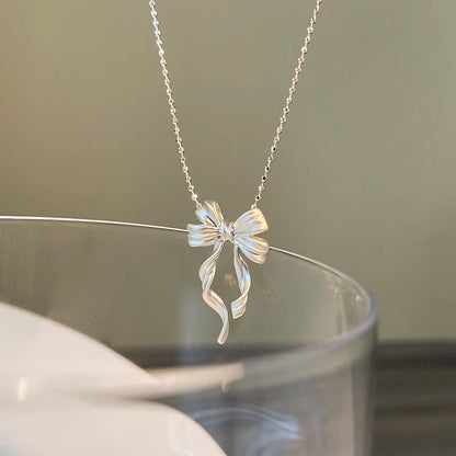 "Elegant Bow" Sterling Silver Necklace