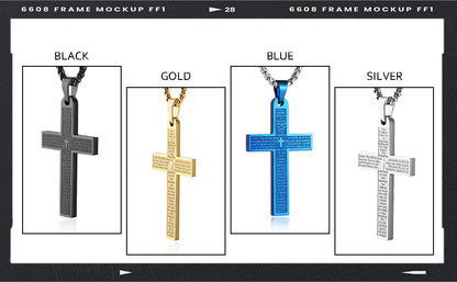 Stainless Steel Prayer Cross Chain Necklace