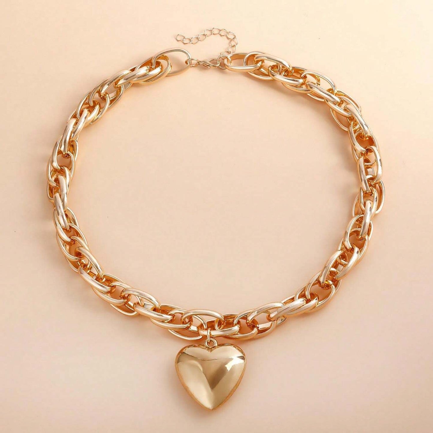 Chunky Heart Punk Necklace