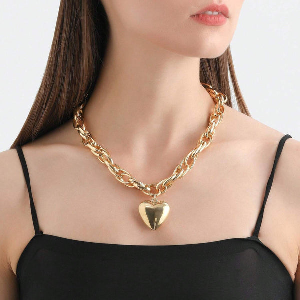 Bold Heart Statement Necklace