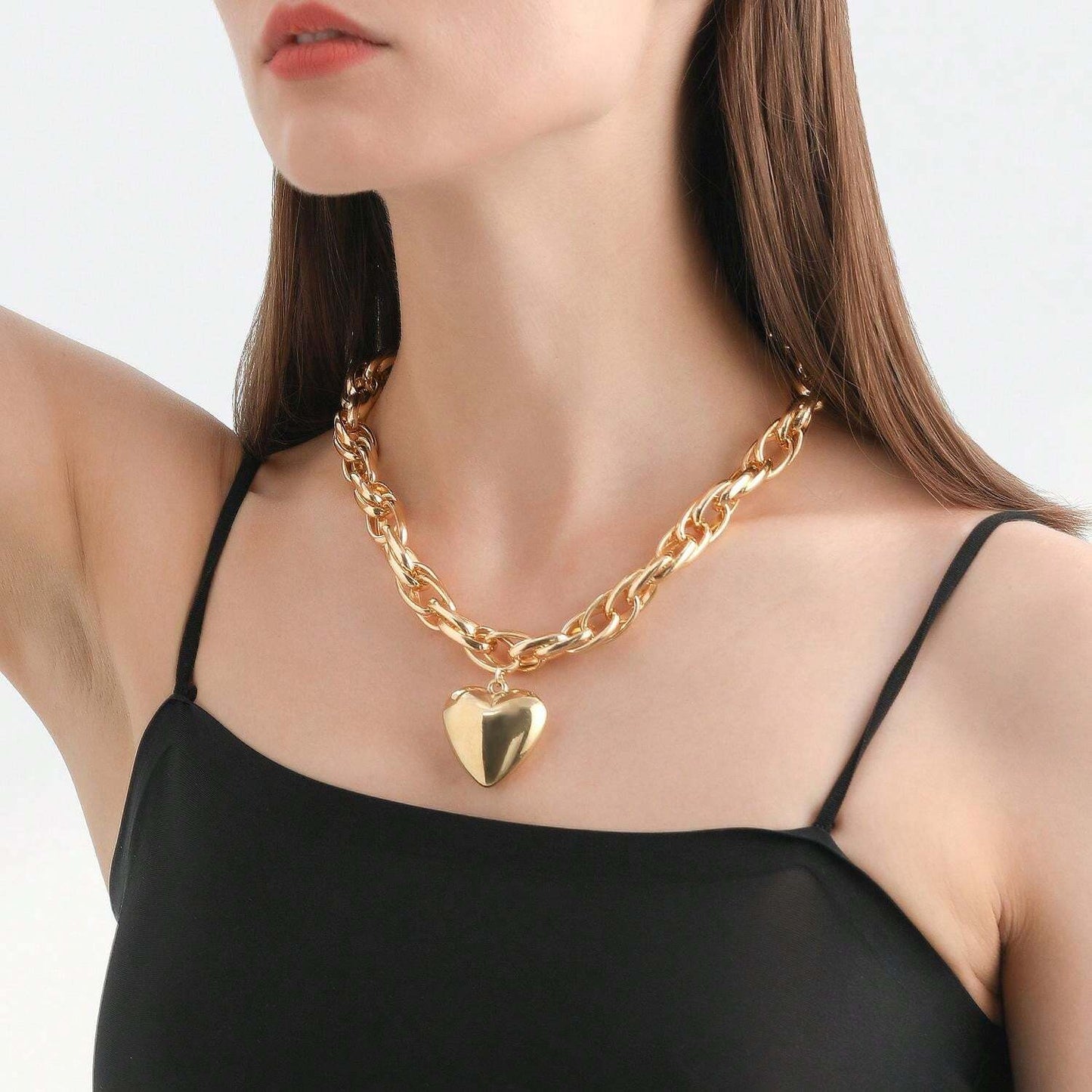 Chunky Heart Punk Necklace