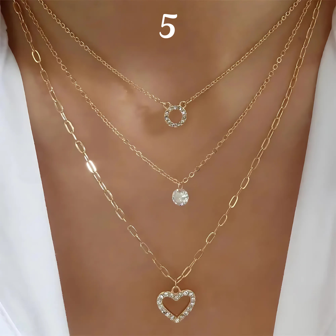 14K GOLD PLATED LAYERED NECKLACES