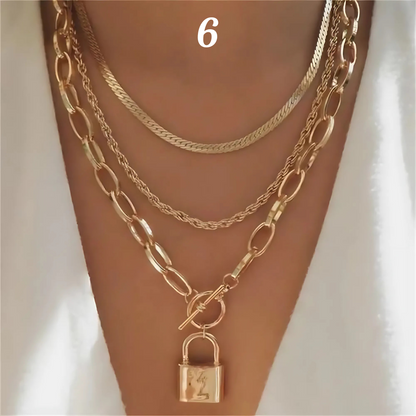 14K GOLD PLATED LAYERED NECKLACES