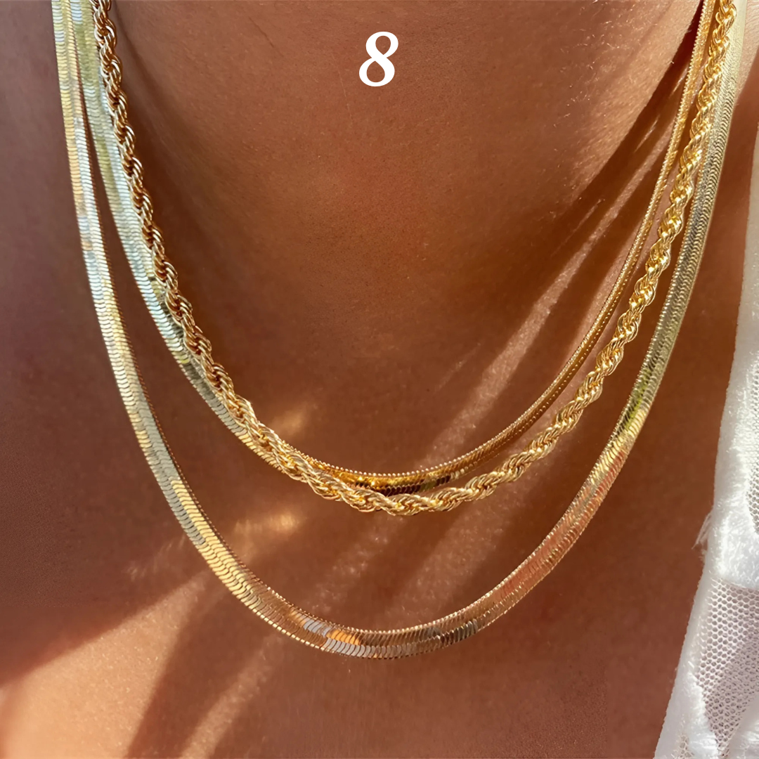 14K GOLD PLATED LAYERED NECKLACES