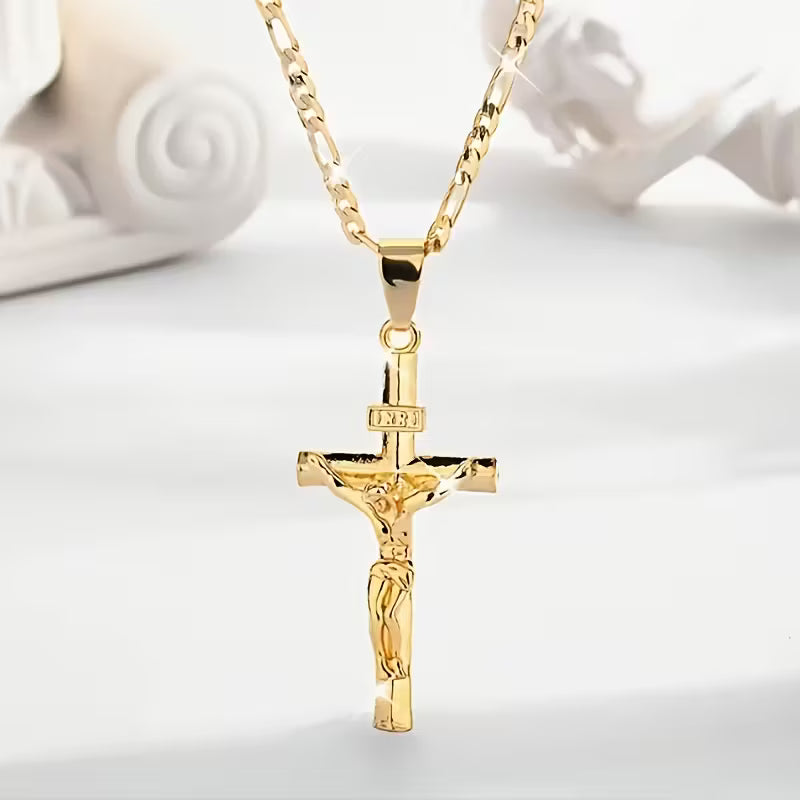 GOLD PLATED JESUS CROSS PENDANT