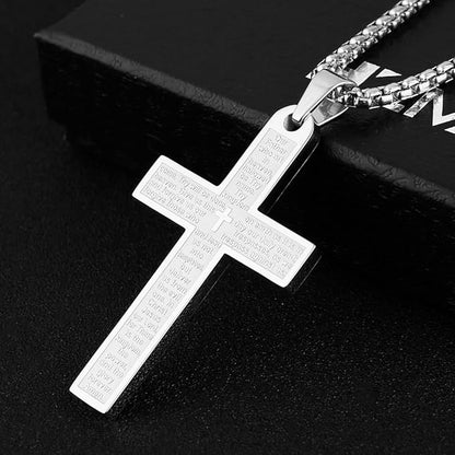 Stainless Steel Prayer Cross Chain Necklace