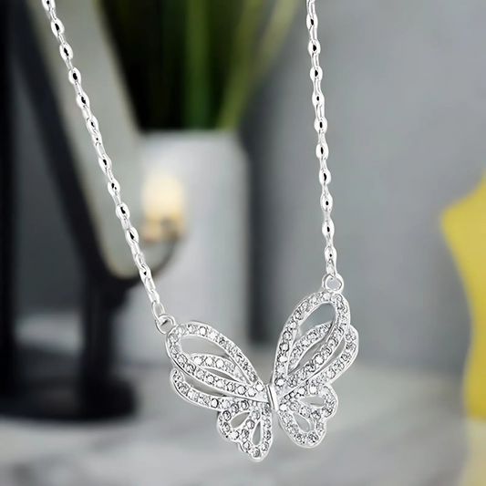 Elegant Sterling Silver Butterfly Necklace