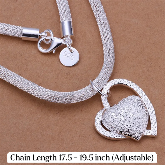 Double Heart Sterling Silver Necklace