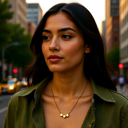 Triple Heart Gold Plated Necklace