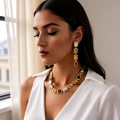 URBAN CRYSTAL NECKLACE AND EARRING SET