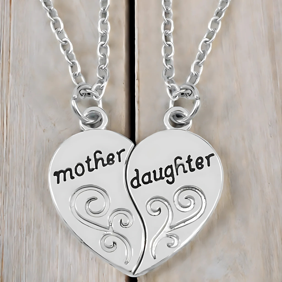 SILVER PLATED MOTHER DAUGHTER NECKLACES