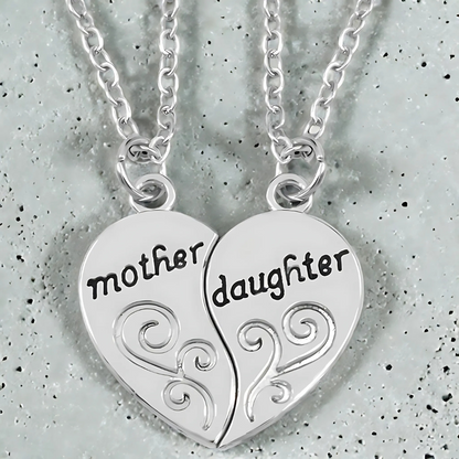 SILVER PLATED MOTHER DAUGHTER NECKLACES