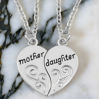 SILVER PLATED MOTHER DAUGHTER NECKLACES