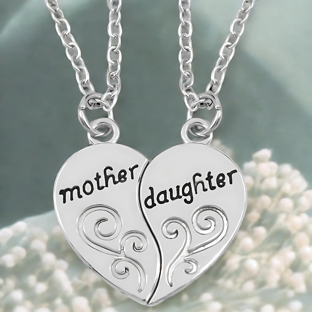 SILVER PLATED MOTHER DAUGHTER NECKLACES