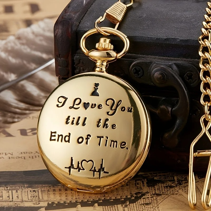 Engraved Message Stainless Steel Pocket Watch
