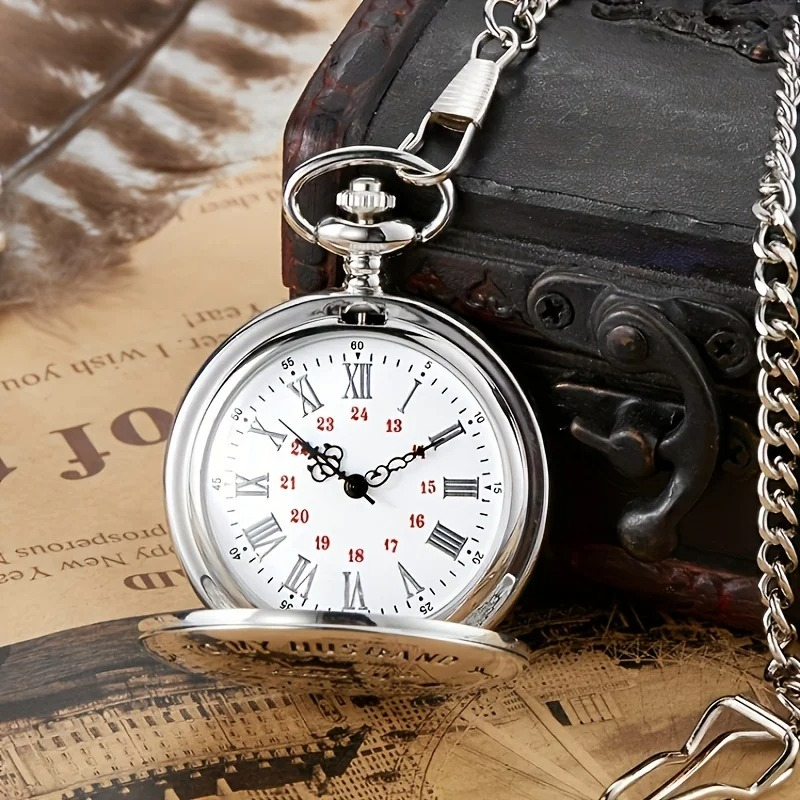 Engraved Message Stainless Steel Pocket Watch