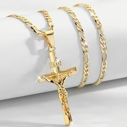GOLD PLATED JESUS CROSS PENDANT