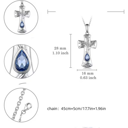 SILVER PLATED TREE OF LIFE CROSS PENDANT NECKLACE