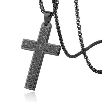 Stainless Steel Prayer Cross Chain Necklace