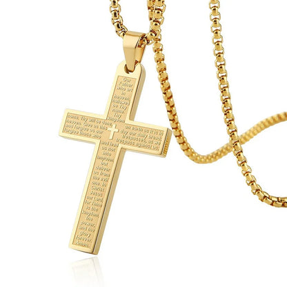 Stainless Steel Prayer Cross Chain Necklace