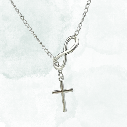 STAINLESS STEEL INFINITY CROSS NECKLACE