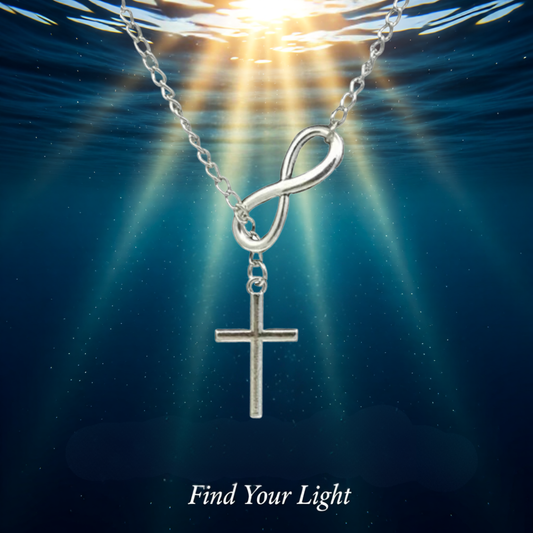 STAINLESS STEEL INFINITY CROSS NECKLACE